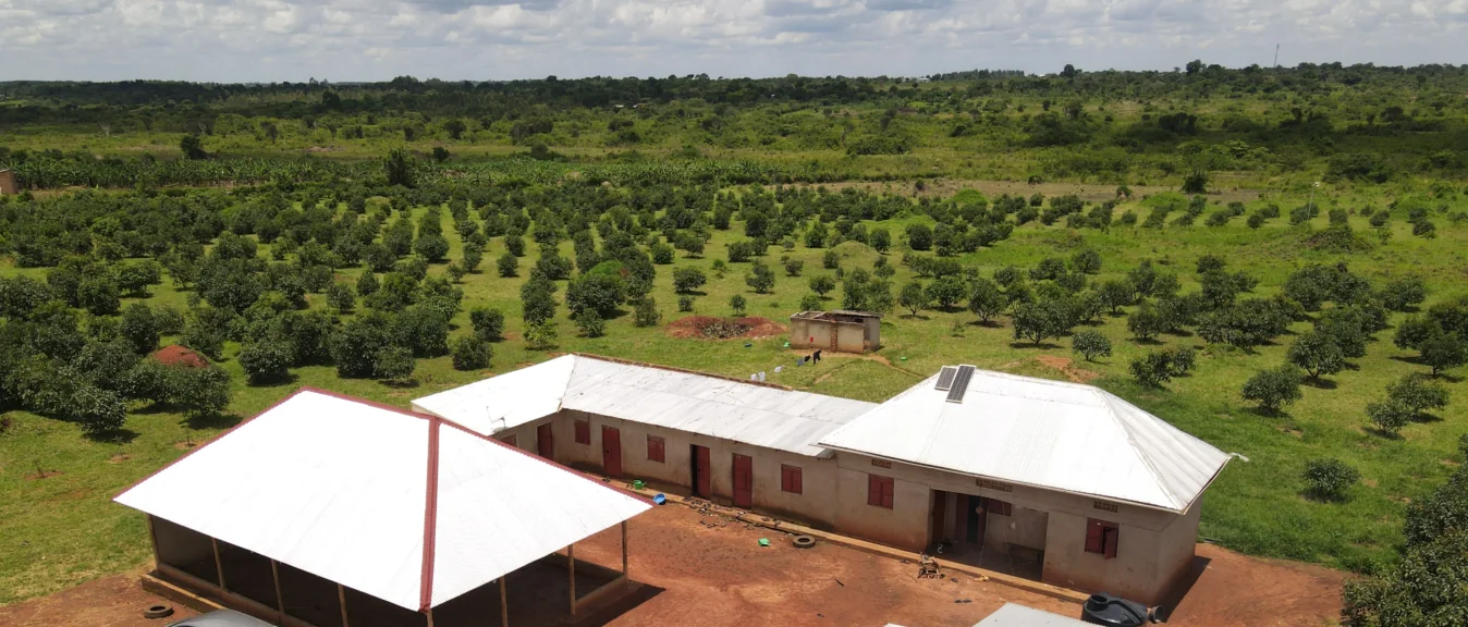 Aerial view of Curated farm operations in Uganda